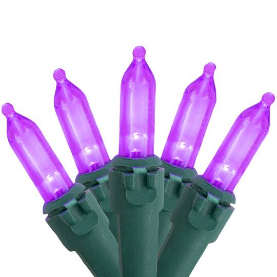 50ct. LED Mini Christmas String Lights with Green Wire